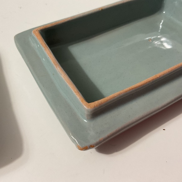 Majolica Ceramic Box with Lid Butterfly Decor Italy Mid Century Modern - Picture 8 of 10